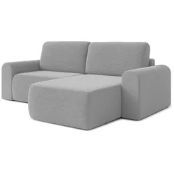 ECKSOFA L Form Otterton Hellgrau 250/180/95 cm Rechts mit Schlaffunktion
