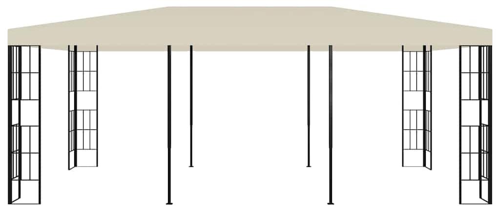 Pavillon, 6 x 3 Meter, Creme-Farbe - Stahlrahmen, Polyesterdach - Rechteckige Terrassenüberdachung