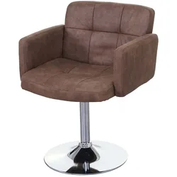 Décoshop26 - Vintage brauner verchromter Drehstuhl aus Kunstwildleder 04_0002391