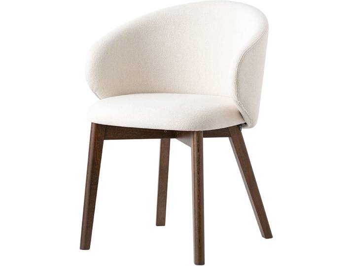 CONNUBIA Stilvoller Stuhl 2er-Set Tuka Stoff, Buche Écru, Dunkelbraun - Stuhl 2er-Set
