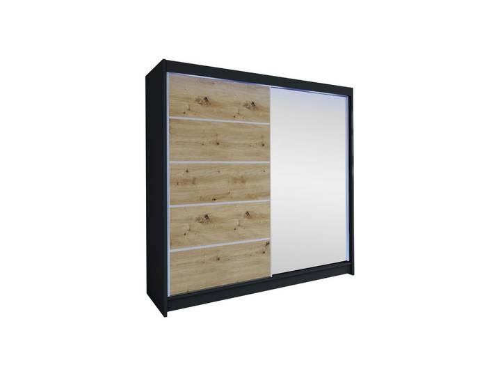 SCHWEBETÜRENSCHRANK Talin III, mit RGB LED Beleuchtung
