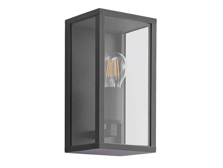 Lindby Applique Exterieur Peldar à intensité variable (Moderne) en Noir Aluminium (1 lampe\,à E27)\, Murale Luminaire Lampe Jardin Eclairage