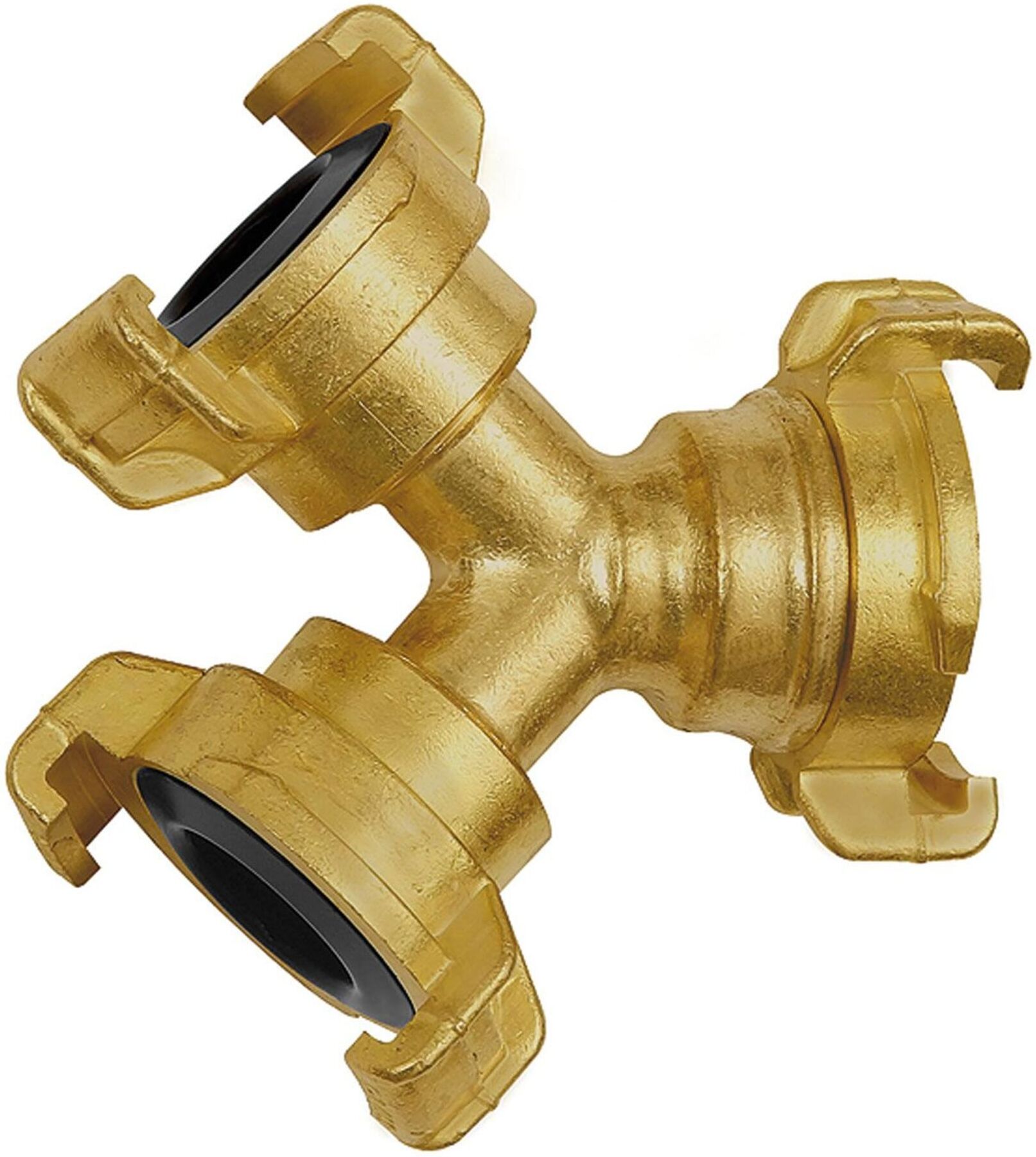 Riegler GEKA-Abzweigstück, Messing blank, 3 x GEKA-Kupplungen (K 611)