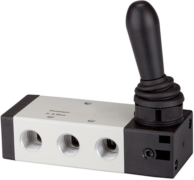 RIEGLER Electrovanne 5/3 voies commande manuelle Override 4H centre fermé G 1/4 (5142001)
