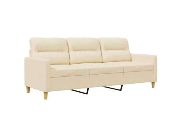 GHVBNMF 3-Sitzer Sofa Stoff Polstersofa Couch Creme 180 cm Bequeme Polstercouch mit robustem Metallgestell und weicher Schaumstofffüllung für Entspannung im Wohnzimmer.