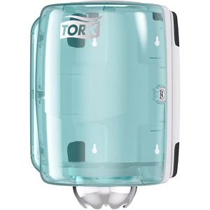 Tork Putztuchrollenhalter Elevation, 659000, M2, Wandhalter, für Rollen bis 23cm, Kunststoff, weiß/türkis