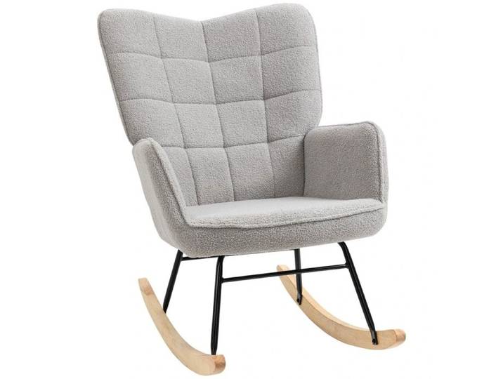 Fauteuil balançoire Fauteuil oscillant Fauteuil de salon Fauteuil relax: Berbervlies Capacité de charge jusqu'à 120 kg