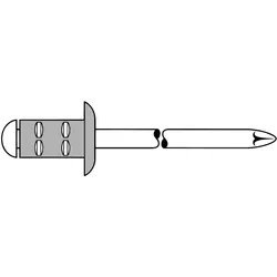 GESIPA PolyGrip Blindniete - Alu/Stahl - Flachrundkopf - 4x13 - Klemmbereich 3,5-9,5 mm