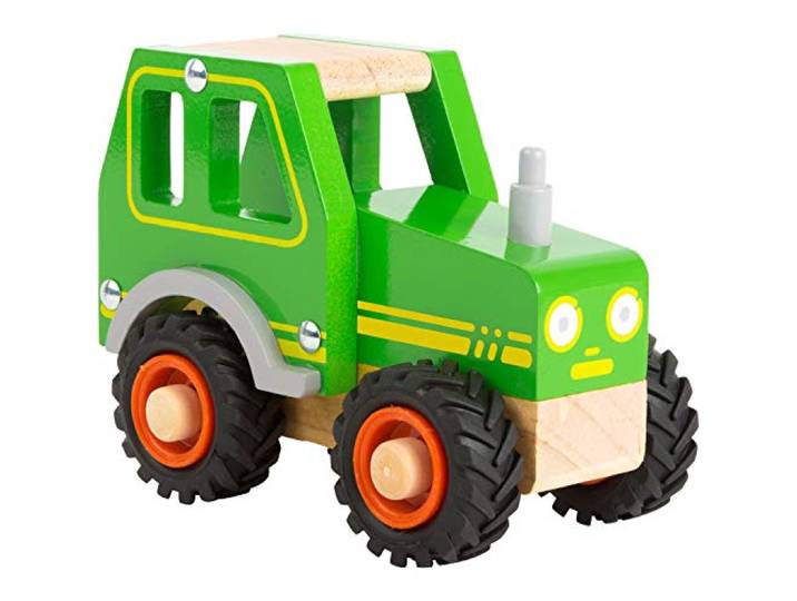 small foot Traktor aus 100% FSC-zertifizierten Holz und mit großen gummierten Reifen, ab 18 Monate, 11078, grün