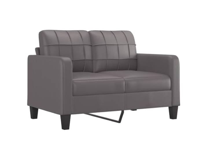 KTHLBRH Sofa-Set, 2-teilig, grau, Kunstleder, mit Kissen Fleckenresistent, stabiler Rahmen, bequeme Polsterung, modernes Design