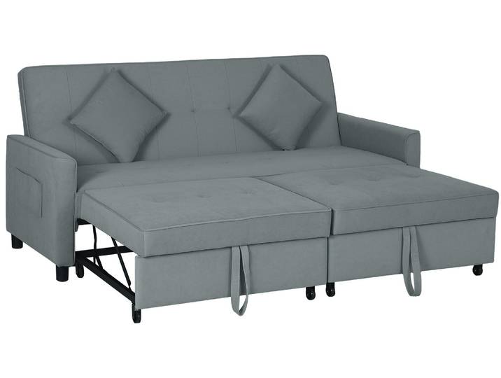 HOMCOM Sofabett, 3-Sitzer-Couch, Schlafsofa mit ausziehbarem Bett, Grau