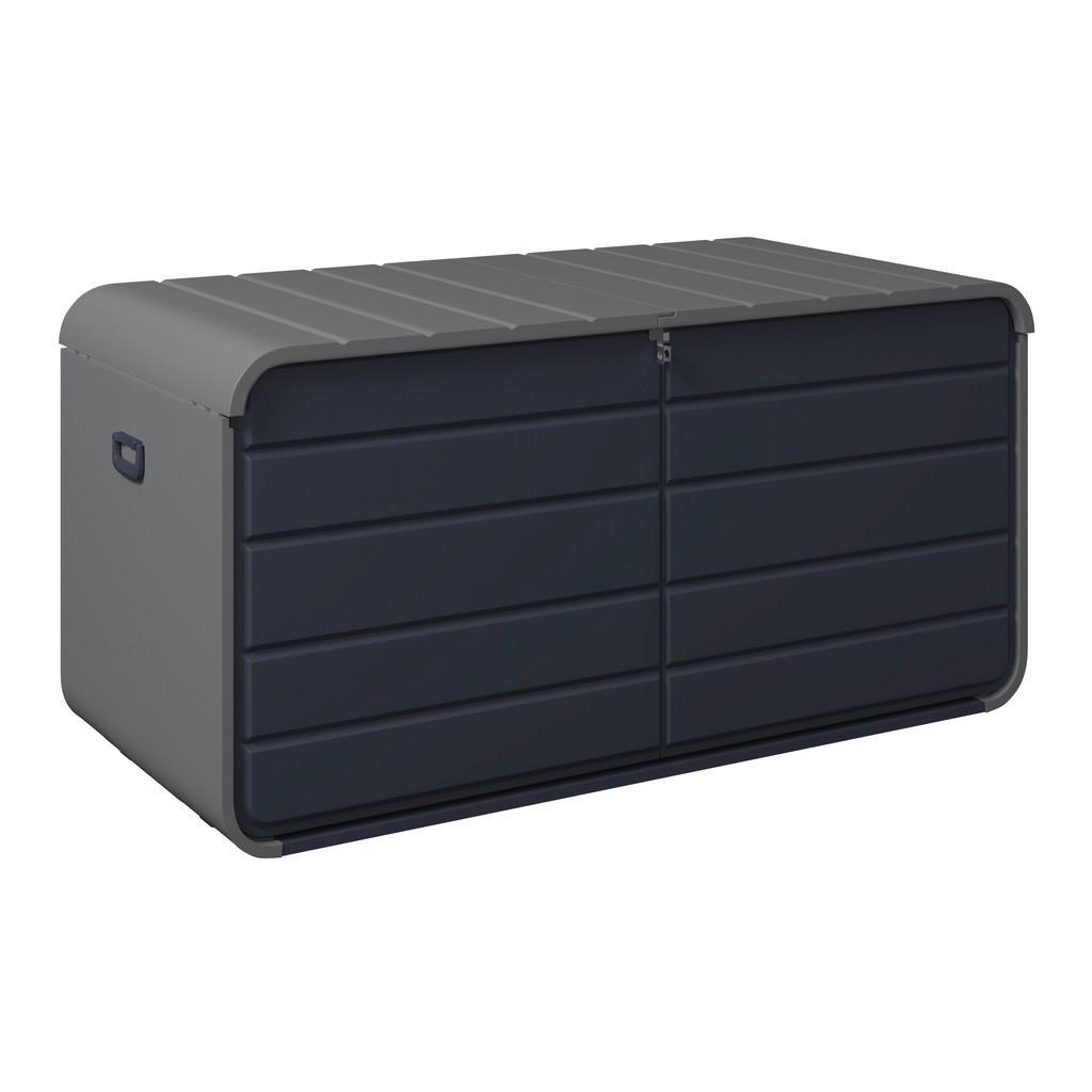 Ambia Garden Kissenbox , Anthrazit, Hellgrau , Metall, Kunststoff , 173x86x82 cm , Deckel, Rollen, rollbar, Tragegriff, UV-beständig, Gasdruckfeder , Gartenzubehör, Gartenbox