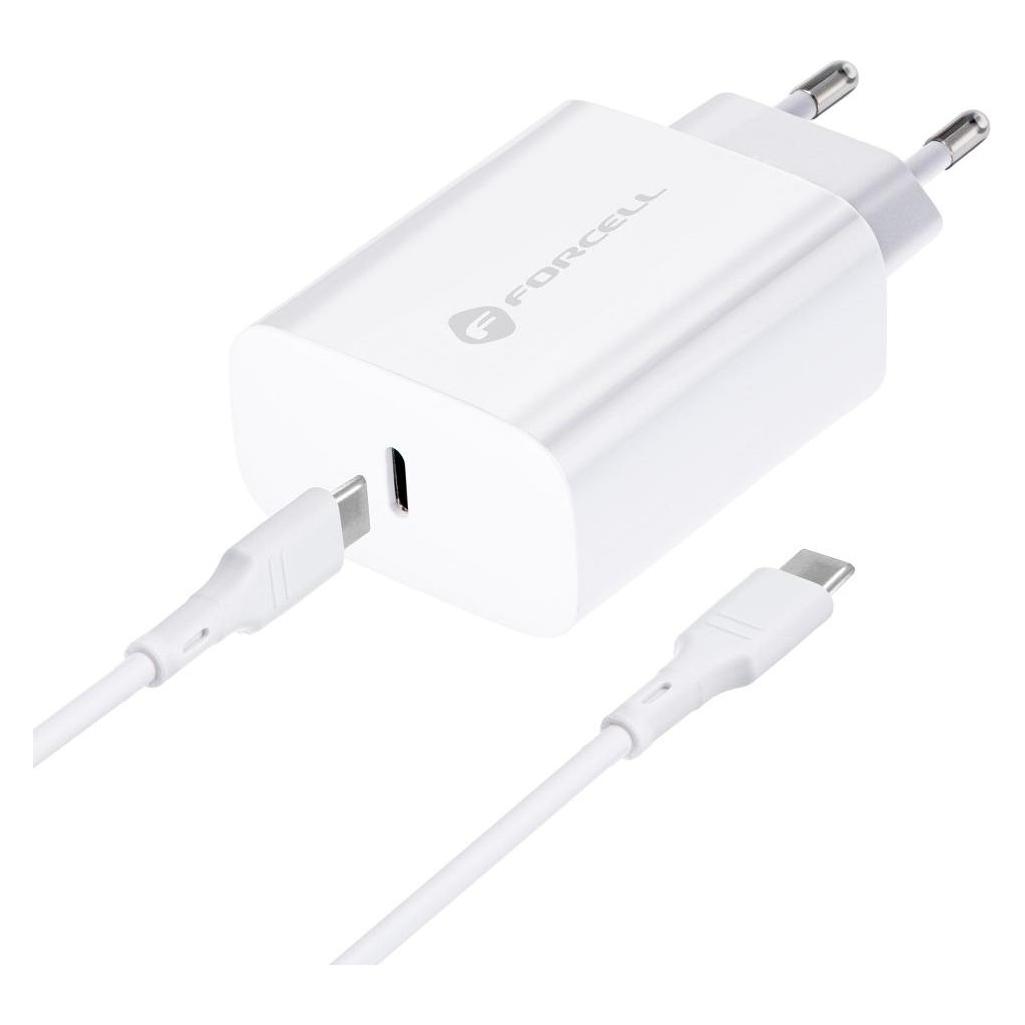 Générique Forcell - Komplettes Netzladegerät (25W Typ-C-Adapter & abnehmbares Typ-C-auf-Typ-C-Kabel, 1m) (25 W, 1 Port) (5903396108099)