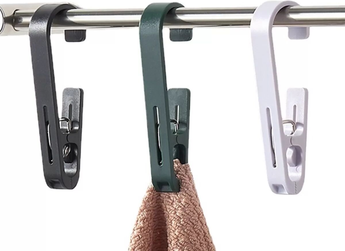 INF ABS Gardinenhaken - 4er-Pack: Vielseitige Clips für Küche, Bad und Wohnheim Weiß