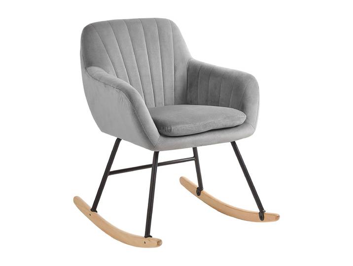 Fauteuil à bascule velours gris