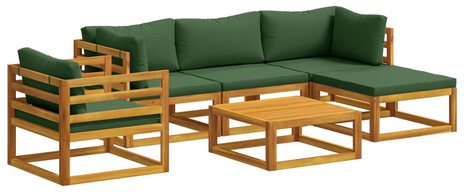 Sofa-Set 6 stk. Natur Massivholz Akazie