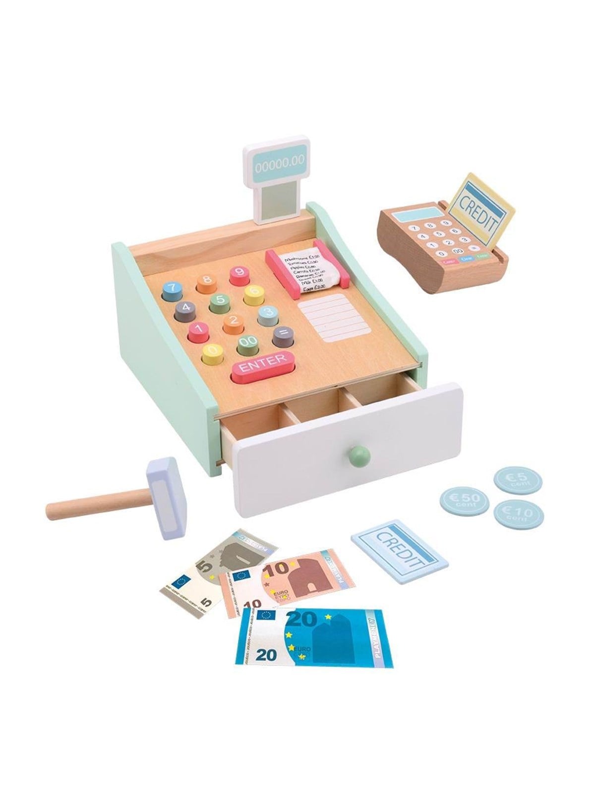 Jouéco Wooden Cash Register with Scanner