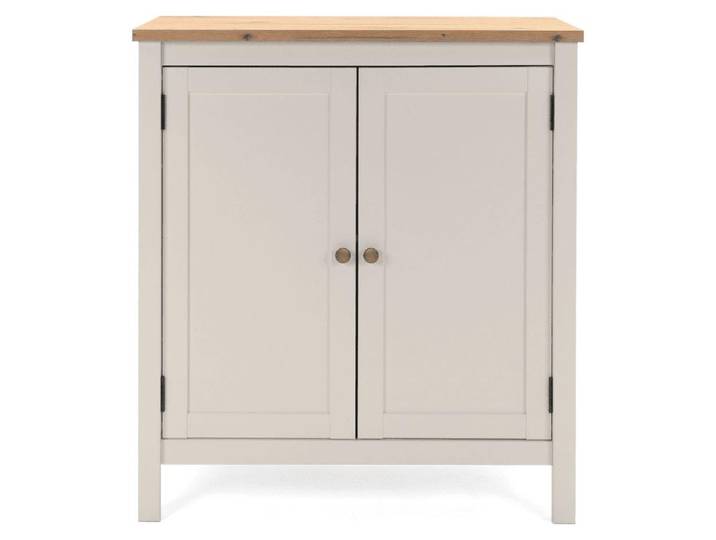 CALICOSY - Kleines Sideboard mit 2 Türen, Kaschmir- und Eichenoptik B80 cm - LUND
