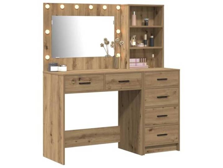 vidaXL Schminktisch 2 STK. Braun 78,5 x 41 x 135 cm Holzwerkstoff Schlicht und praktisch, Aus stabilem Eichenholz, Glatte, matte Fläche für einen stylishen Look