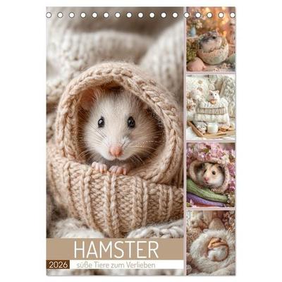 Hamster - süße Tiere zum Verlieben (Tischkalender 2026 DIN A5 hoch), CALVENDO Monatskalender