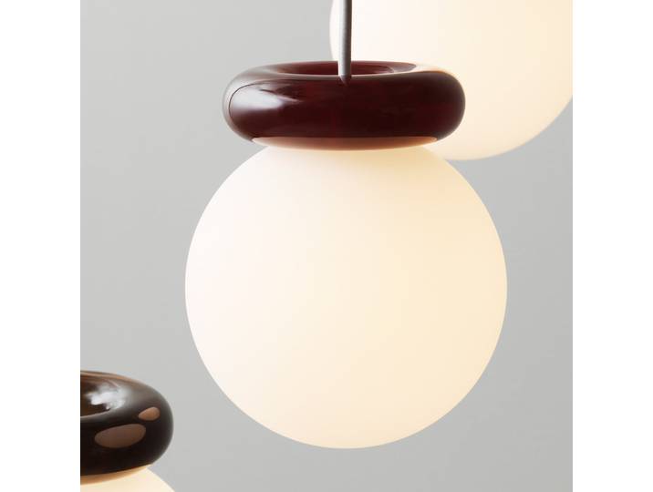 Suspension Hinx, marron foncé/blanc, verre - Normann Copenhagen - Cuisine - Design - À ampoule unique