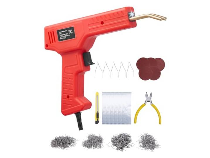 VEVOR Soudure Plastique\, 100 W\, Pistolet de Soudage Plastique 800 Agrafes de Soudage\, Kit Réparation Professionnel Pare-chocs Voiture Lumière LED pour Kayak\, Jouets\, Réparation Fissures en Plastique