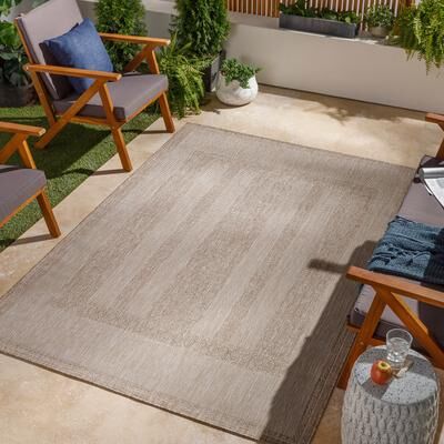 Livabliss Yadgar Subtle Stripes Indoor/ Outdoor Area Rug