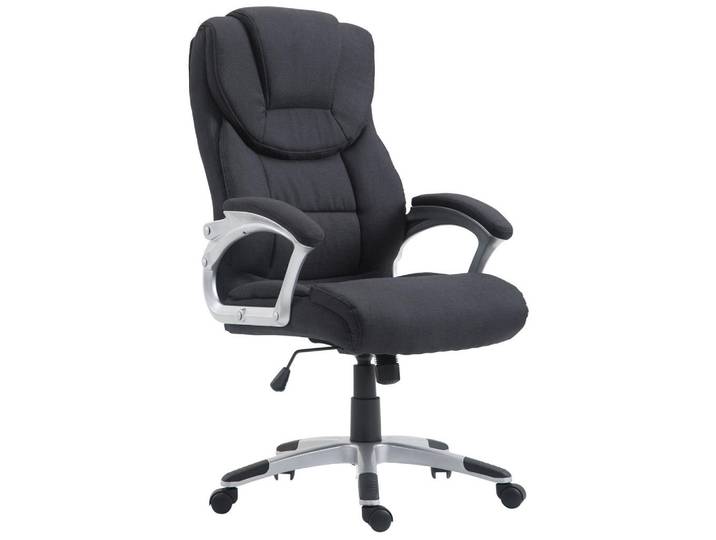 CLP Chefsessel Stoff schwarz, Schwarz, Kunststoff, 65x109x73 cm, Büromöbel, Bürostühle, Chefsessel