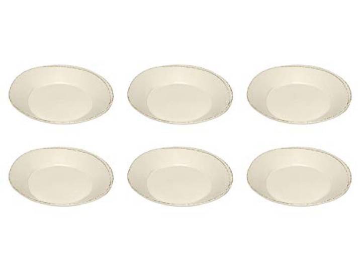 CREAFLOR HOME Virginia CASA 6er Set Suppenteller LASTRA Bianco 24cm weiß Keramik Landhausstil
