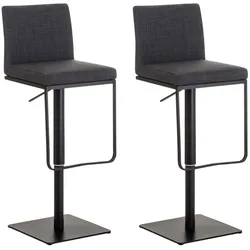 CLP 2er Set Barhocker Panama B Stoff   Farbe: dunkelgrau, Gestell Farbe: schwarz