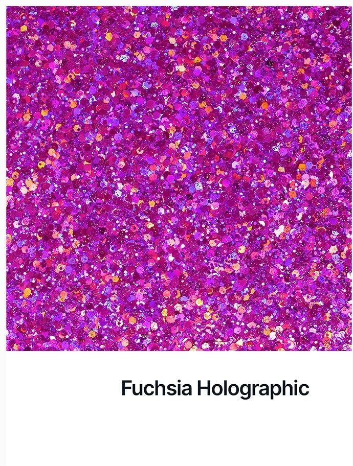 Hemway Mixed Epoxy Resin Glitter 100g / 3.5oz   Fuchsia Black Holographic Mix   Polyurethane - Fuchsia Black Holographic Mix - 100g