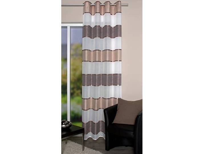 Home fashion 051777-0112 Cappuccino 175/140 cm Ösenschal, Stoff, Cappuccino, 175 x 140 cm