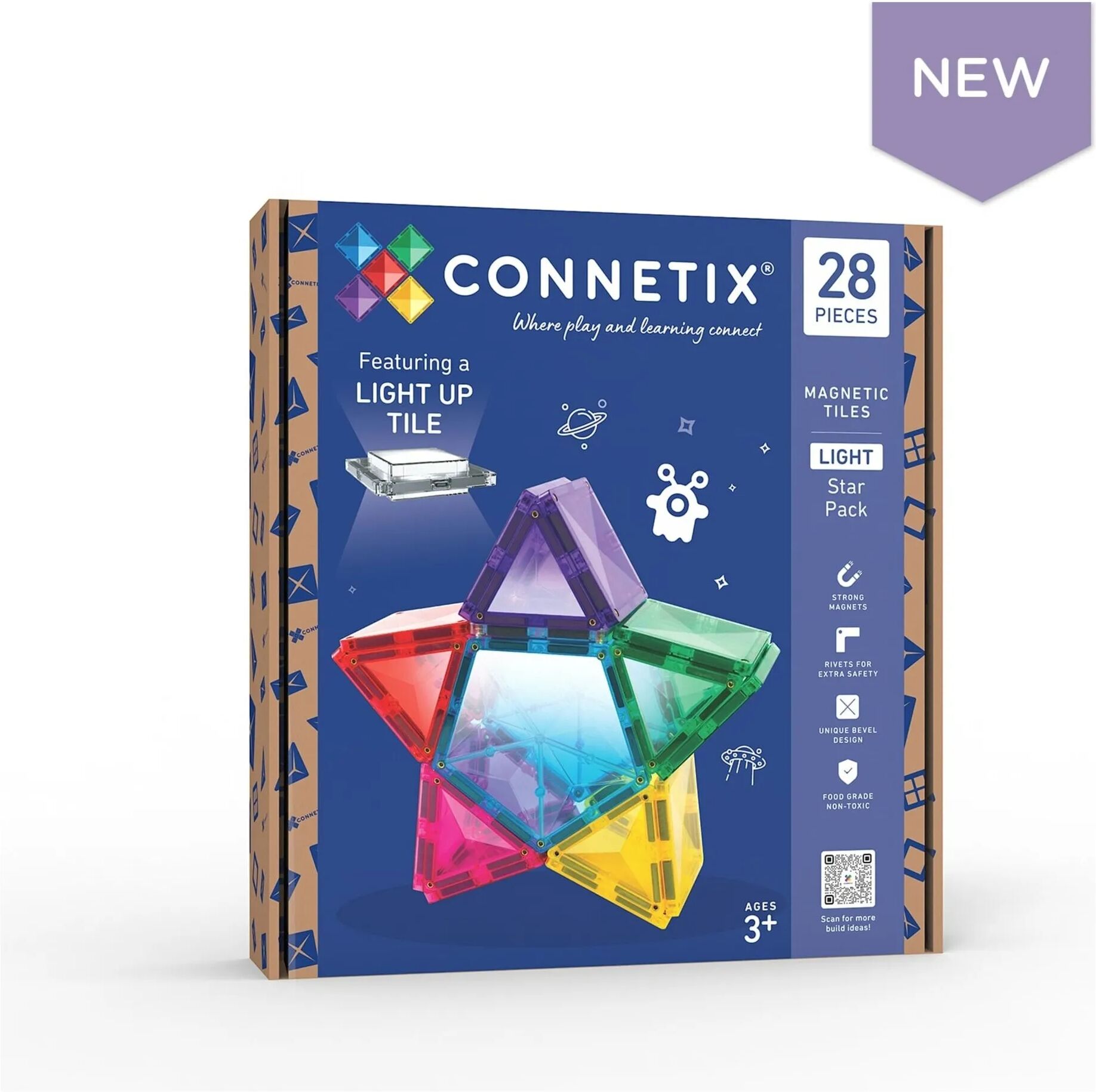 Connetix Light Star pack - 28 pièces Rainbow taille unique