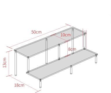 Uplift Treasures Clear Acrylic Multi Tier Display Riser Stand 2 Tier 50x10cm Firm