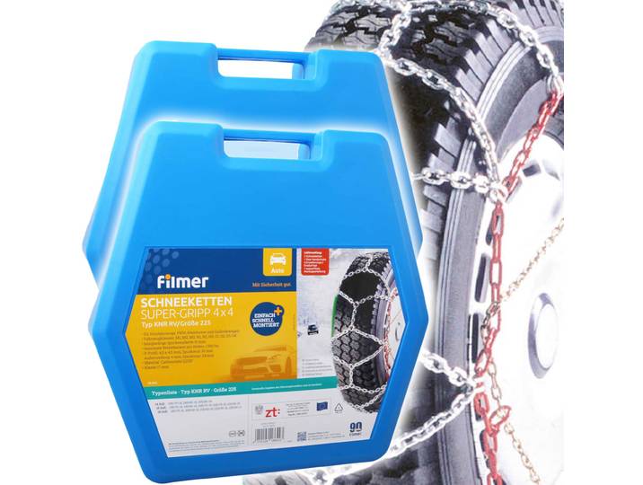 2-er Set Schneeketten 16mm, Super-Gripp 4x4, 14 -16 , 185-225 mm
