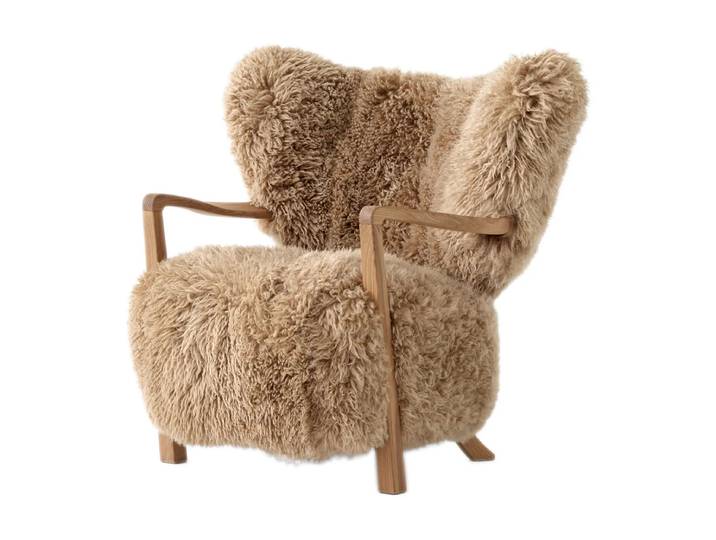 &Tradition Chaise longue Wulff ATD2 fauteuil Chêne huilé-Miel peau de mouton