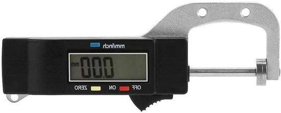 Digitale diktemeter zilver - Precisie meetinstrument voor materialen met groot LCD-scherm - 0-25mm