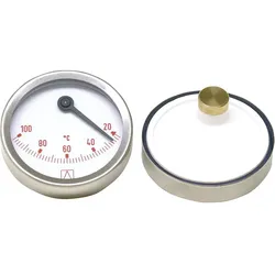 Anlegethermometer exzentrisch 63 mm (Ausführung: Farbe Beschriftung rot)
