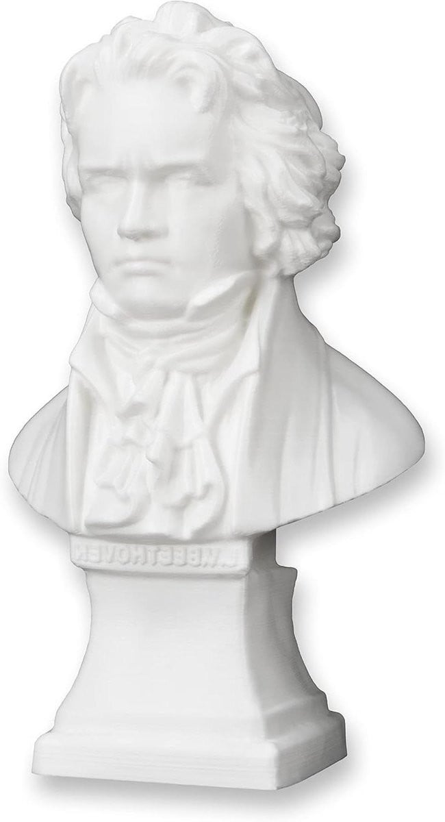 Beethoven Muziekfiguur Ornament Studio Beeldje Bureau Decoratie Antiek Wit Hoogte: 16 cm