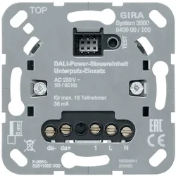 Gira S3000 DALI-Power- 540600 Steuereinheit UP-Einsatz, Schalter + Taster, Mehrfarbig