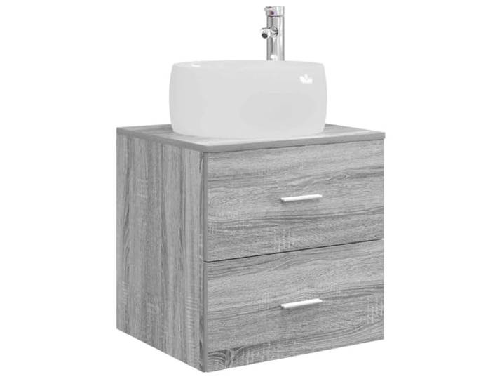 PUGYNBK Vanidad Wand Sonoma grau 49,5 x 44,5 x 66 cm Robustes Holz, Schubladen-Organizer, schnelle Entwässerung, einfache Montage