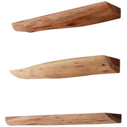 designline »Edge« Massivholz Wandregal 3er-Set