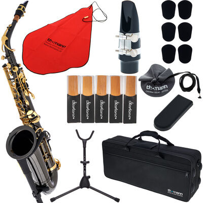 Thomann TAS-180 Black Alto Sax Set II Schwarz