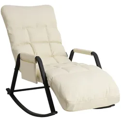 Home Nature Wohnkonzept Relaxsessel weiß 150x62x93,5 cm, Garten Schaukelstuhl mit 160 kg Tragkraft, Schaukelstuhl Outdoor