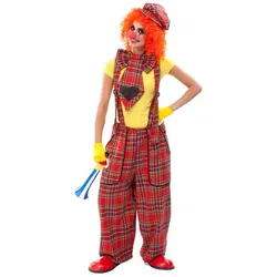 buttinette Clown-Latzhose und Riesenkrawatte, unisex, rot-color