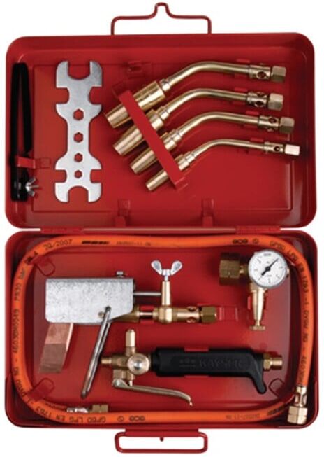 Garniture de brasage au propane avec access. dans boîte en tôle d'acier 10-pces ; GCE (KAY41400)