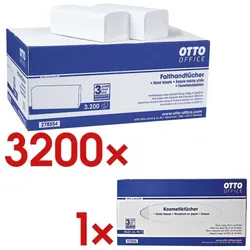 OTTO Office Papierhandtücher inkl. Kosmetiktücherbox, 90 Tücher weiß, 25 cm