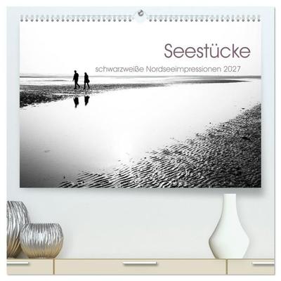 Seestücke. Schwarzweiße Nordseeimpressionen 2027 (hochwertiger Premium Wandkalender 2027 DIN A2 quer), Kunstdruck in Hochglanz