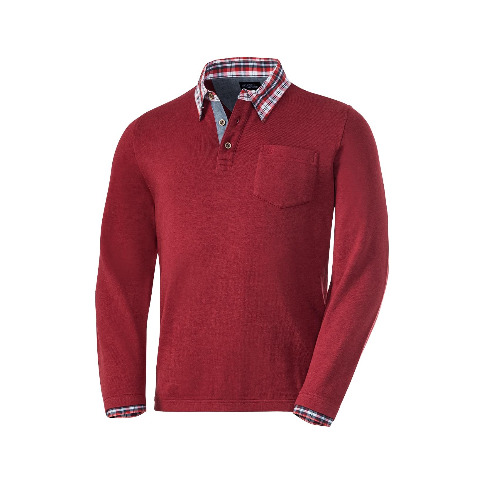 Henson&Henson Herren Pullover mit Hemdkragen