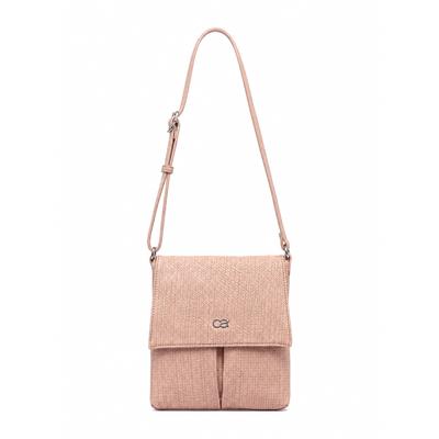 Umhängetasche "Flechty", Damen, Gr. B/H/T: 24cm x 24cm x 4cm onesize, rosa, Polyurethan (PU), COLLEZIONE ALESSANDRO, Taschen Umhängetasche, mit vielen Fächern, in Flechtoptik